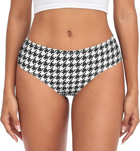 DOMIKING Blue Teal Plaid Womens Underwear Stretch Bikini Panties Soft Briefs for Women Girl Teen in Kuwait