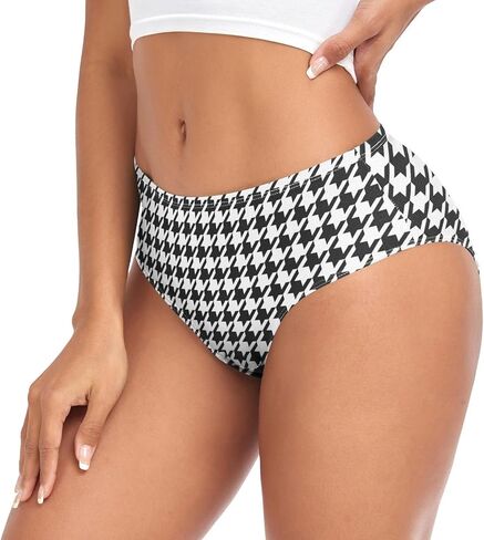 DOMIKING Blue Teal Plaid Womens Underwear Stretch Bikini Panties Soft Briefs for Women Girl Teen in Kuwait