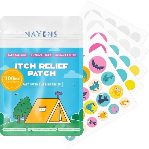 لدغة حكة التصحيح 100pcs ملصقات مضادة للحكة ، طبيعية صيغة هيدروكولويد سريع لدغة الحكة في حكة خالية من المواد الكيميائية الآمنة للأطفال منع الحكة والخدش تقليل العلامات الداكنة 3 الحجم 3 نمط (100) in Kuwait