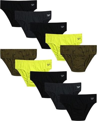 Reebok Men's Briefs - 10 Pack Classic Soft Stretch Low Rise Briefs with Contour Pouch - Underwear for Men (Sizes: S-XL) in Kuwait