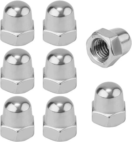 8pcs License Plate Retainer Nuts for Volvo V60/ V90/ S40/ S90/ S60/ XC90, Tall Dome License Plate Screw Caps Stainless Steel, Screws onto Existing Studs (Black) in Kuwait