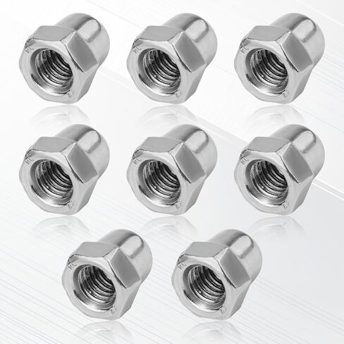 8pcs License Plate Retainer Nuts for Volvo V60/ V90/ S40/ S90/ S60/ XC90, Tall Dome License Plate Screw Caps Stainless Steel, Screws onto Existing Studs (Black) in Kuwait