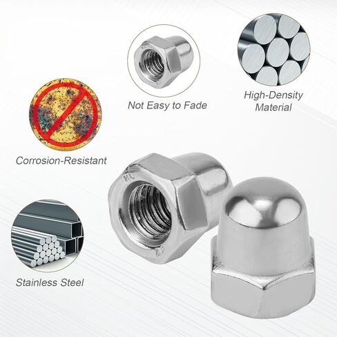 8pcs License Plate Retainer Nuts for Volvo V60/ V90/ S40/ S90/ S60/ XC90, Tall Dome License Plate Screw Caps Stainless Steel, Screws onto Existing Studs (Black) in Kuwait