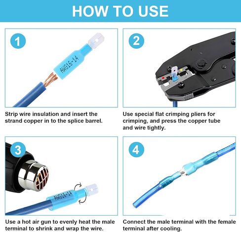 Tnisesm 300Pcs Spade Connector 16 Types with Professional Wire Stripper/Wire Crimping Tool, Wire Cutter, Wire Crimper, Cable Stripper, Wiring Tools and Multi-Function Hand Tool in Saudi Arabia