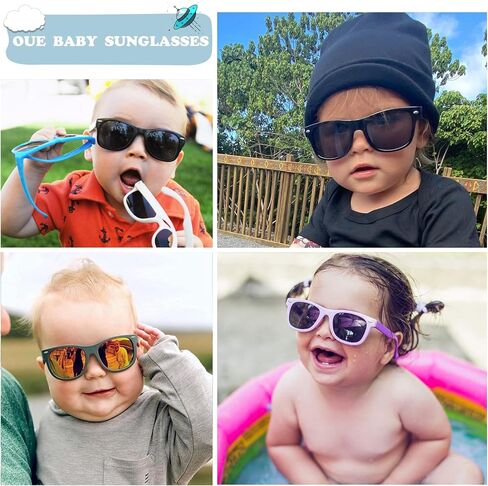 Hycredi Flexible Polarized Baby Sunglasses with Strap for Newborn Infant Boys Girls Age 0-24 Months，100% UV Protection in Saudi Arabia