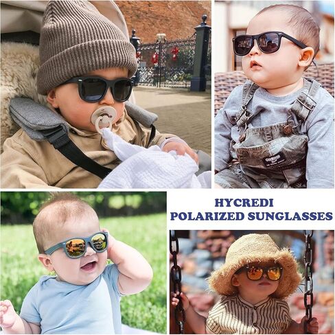 Hycredi Flexible Polarized Baby Sunglasses with Strap for Newborn Infant Boys Girls Age 0-24 Months，100% UV Protection in Saudi Arabia