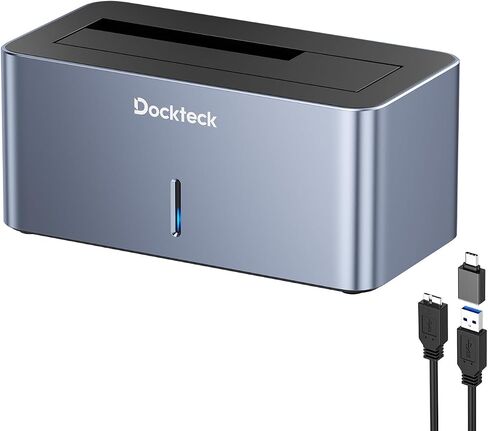 Hard Drive Docking Station, dockteck USB 3.0 to SATA Dual Bay External Hard Drive Enclosure for 3.5 or 2.5 inch SATA HDD SSD with Offline Clone in Saudi Arabia