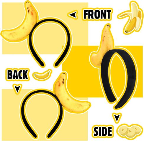 2 Pcs Pickle Headbands Banana Headbands Hot Dog Headpieces Funny Costume Headwear Accessories for Props Adults(Banana) in Saudi Arabia
