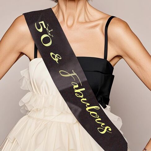 Canitor 40th Birthday Crown and Sash Set - Sparkling Black Tiara with '40' & 'Fabulous' Sash - Women's 40th Birthday Decorations and Gifts in Saudi Arabia