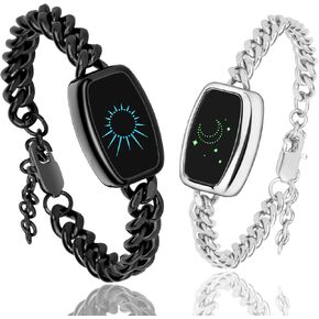 Long Distance Touch Bracelets for Couples, Vibration & Light up | Long Distance Couples Bracelets Relationship Gifts for Girlfriend Bluetooth Pairing Jewelry Xmas Gifts
