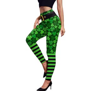 Spadehill Women's St. Patrick's Irish Green Shamrock Leggings