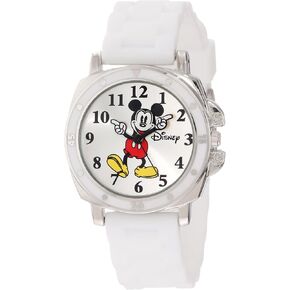 Accutime Disney Kids' MK1103 "Mickey Mouse" Watch With White Rubber Band