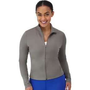 حركات Hanes Women’s Moves تمرين ، اليوغا الناعمة والمطاطية ، سترة استوديو فول زيب رطوبة