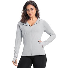 33,000ft Women's UPF 50+ Sun Protection Jacket UV Long Sleeve Hoodie Jacket Lightweight Zip up Sun Shirt for Hiking Running