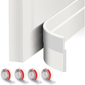 Sightor 4 Pack Door Draft Caspper لأسفل الباب ، تحت باب المسح للأبواب الخارجية والداخلية ، وضوضاء حظر الختم القاعوب القابلة للتعديل في الطقس (أبيض ، 4 حزمة)