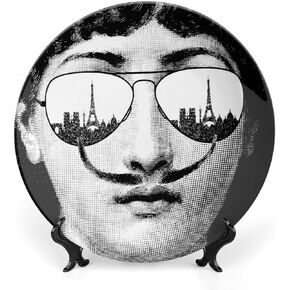 Lina Cavalieri Plate, Wall Decorative Plate, Mysterious Face Plate Wall Hanging Decoration,Including Bracket and Special Spring Hook, 10 Inch, S8