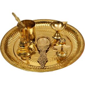 التقليدية المصنوعة يدويًا بوجا | بوجا ثالي | أراتي | Arathi | آرثي | أرتي | Arathi | لوحة بارتان thambulam - غانيشا PPSET