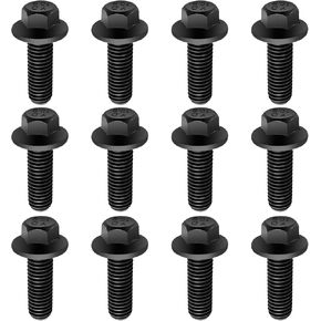 12PCS M8x1.25 Exhaust Manifold Bolts OEM#551696,Grade 10.9 LS Header Bolts Compatible with GM LS LT Series Pontiac Chevrolet,LS Exhaust Manifold Bolts Replacement Car Accessories