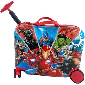 Fast Forward Marvel Heroes Ride-on Suitcase with Seat - 18" Lightweight Kids Travel Trolley