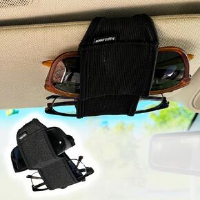 حامل الطراز الشمسي لـ Car Visor - تعمل عملية سهلة ، بيد واحدة على أزواج من النظارات (أسود)