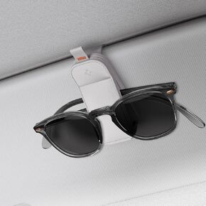 Spigen Magnetic Velo Vegan Leather Sunglass Holder Designed for New Tesla Model Y 2025 Refresh, Model 3/Y/S/X/Cybertruck and Car Visor (Black) - 2 Pack