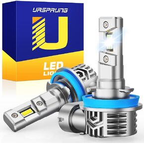Ursprung H11/H8/H9 Light Bulbs,700% Brightness, 60000Hrs Lifespan H11 Light Bulbs,6500K Cool White,Plug and Play,Halogen Replacement fog bulb,Quick Installation,Pack of 2