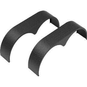 2Pcs Tandem Trailer Fender Double Axle,9.1"x 66"x 20" Teardrop Enclosed Trailer Fender Replacement,Steel Plate Tandem Axle Trailer Fenders Fit for 13-15 Inch Wheels