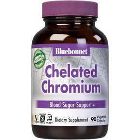 BlueBonnet Albion Yeast-Free Chelated Chromium Vegetarian Capsules, 200 mcg, 90 Count