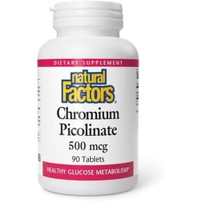 العوامل الطبيعية الكروم picolinate ، 500 ميكروغرام ، 90 علامات التبويب (حزمة 4)