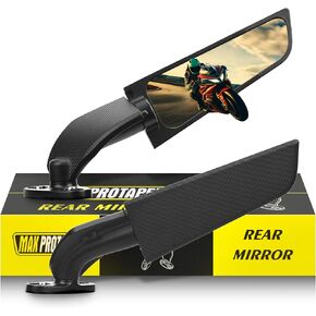 Aerodynamic Motorcycle Mirrors, 1 Pair Modified Racing Motorcycle Rearview Mirror,Wide Viewing Angle Wing Mirrors,360° Rotation for Sport Bikes - Honda Kawasaki Suzuki Yamaha (Small) in Kuwait