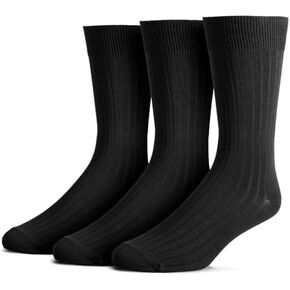 Boys Bamboo Dress Socks Black Pack of 3 Stylish Non-Bunching Stays Up Non Smelling Breathable Thin Snug Fit Men Sizes