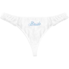 Xo ، Fetti White Gride Bride Thong ، S/M/L | ملابس داخلية مطرزة ، هدية وصيفات الشرف ، ملابس دش الزفاف ، ملحق الزي