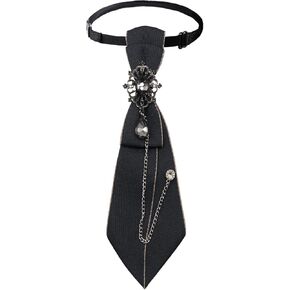 Bow Tie for Women Pre-tied Ties for Girl, Adjustable Bowtie for Women Girls with Rhinestone for School Work Uniform