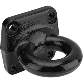 4-Bolt Pintle Hitch Lunette Ring ، I.D. 3 بوصة ، فولاذ ثقيل أسود مع قاعدة الترباس 6 بوصة ، وزن القطر 60000 رطل