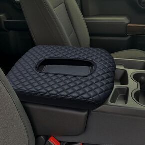 Center Console Cover Compatible with Chevy Silverado/GMC Sierra 2019-2021 2022 2023 2024 2025, Jump Seat Console Armrest Protective Cover, Black