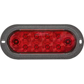 Maxxima 6" Oval LED Stop/Tail/Turn for Trucks and Heavy Duty, Flange Mount, Red