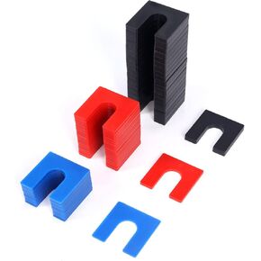 60 Pcs Plastic Auto Lift Leveling Shim Kit for 2 Post 4 Post Car Lift Leveling Installation, 4/5" Opening Shims Fit for 3/4" Anchor Bolt (1/16" Blue, 1/8" Red, 1/4" Black)