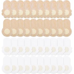 40 Pcs Nipple Covers, Disposable Nipple Pasties Breast Lift Tape for Women Breathable Invisible Non-Woven Fabrics Nipple Coverings Stickers Large Reusable Breast Tape Beige