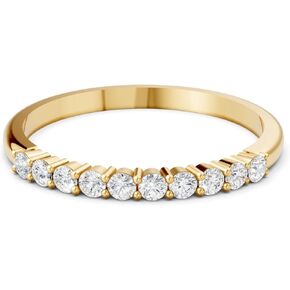 Indri Solid 10k Gold Band For Women Lab Grown Diamond 0.20 CTTW D-E Color VS1 Fackable Promise Ring Ring Ring For Her Yellow Gold