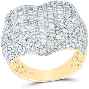 Jewels by Lux 14kt أصفر الذهب 2 1/4 CTTW Diamond Fashion Heart Complete Completing Ring Ring ، Women Size: 5-9