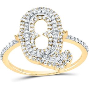 المجوهرات بواسطة Lux 10kt صفراء الذهب الماسي الأزياء الأولي السيدات الأولي زفاف الخطوبة خاتم الذكرى السنوية
