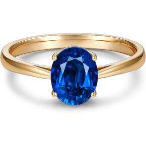 GONA 1-3.5CT LAB GROWN Blue Sapphire Ring Gemstone GRC شهادة الأميرة ديانا كيت الذكرى السنوية الوعد