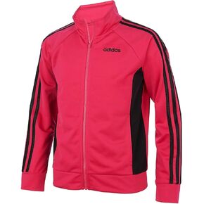 سترة مسار Adidas Girls (كبيرة (14) ، Magenta/Stripe)