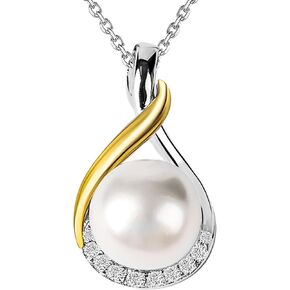 Gifts For Wife Wedding Anniversary - mothers day gifts for wife - AAA+ Real Pearl Necklaces For Women (18k Gold Platting 925 Sterling Silver) mothers necklace ideas Birthday Freshwater Pearl Necklace