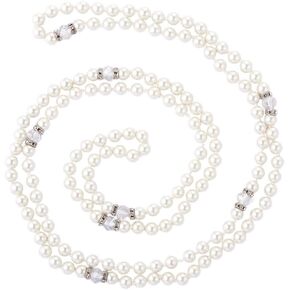 Long Pearl Necklaces Cream White Glass Faux Pearl Multifunction Costume Jewelry Elegant Long Necklaces for Women