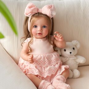 Babeside LifeLike Reborn Baby Baby Dolls Dara - 20 بوصة واقعية واقعية طفل دمى الشعر البني فتاة مصنوعة يدويًا دمى صغيرة للحياة مع ملابس وملحقات ألعاب للأطفال من العمر 3+