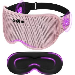 3D Contoured Sleep Mask with Bluetooth Headphones, Eye Masks for Sleep, Sleeping Headphones, Sleeping Mask with Ultra-Thin Stereo Speakers for Men, Women, Tech Gifts - Black