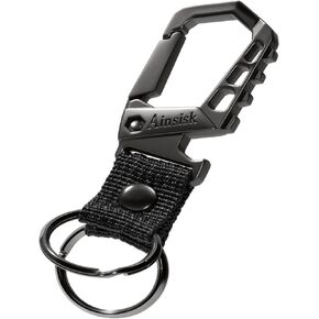 Heavy duty key chain,bottle opener function car keychains,versatile metal snap hook carabiner clip and 2 key rings