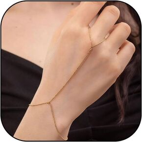 Long tiantian Hand Chain Bracelet Gold Bracelets for Women Link Chain Bracelets Trendy Finger Ring Slave Bracelet Jewelry Gifts