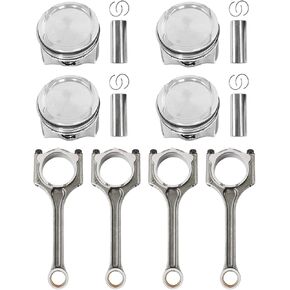 4pcs Pistons & Connecting Rods 23510-2E001 23410-2E500 Fits for 2014-2015 Elantra/Tucson 2.0L, for 2012-2018 Kia-Soul/Forte 2.0L Engine